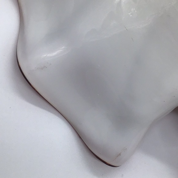 Vintage Murano White Cased Aventurine Scallop Shaped Bowl - Picture 9 of 10